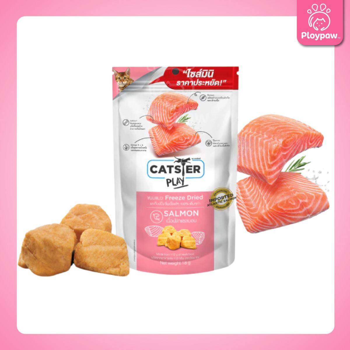CATSTER PLAY Freeze Dried ขนมฟรีซดราย แคทส์เตอร์ เพลย์ /ขนมแมว/ขนมสัตว์เลี้ยง/ขนมขบเคี้ยวสำหรับแมว มี 3 ขนาดให้เลือก