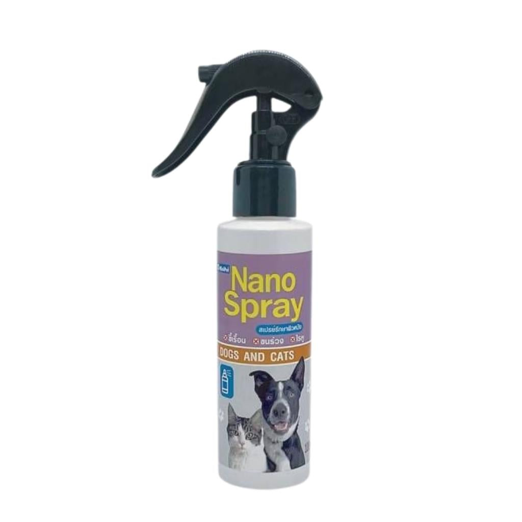 Mini Pet Nano Sparay สเปรย์ผิวหนัง สเปรย์นาโน ขี้เรื้อน ขนร่วง ไรหู 120 มล.(ml.)