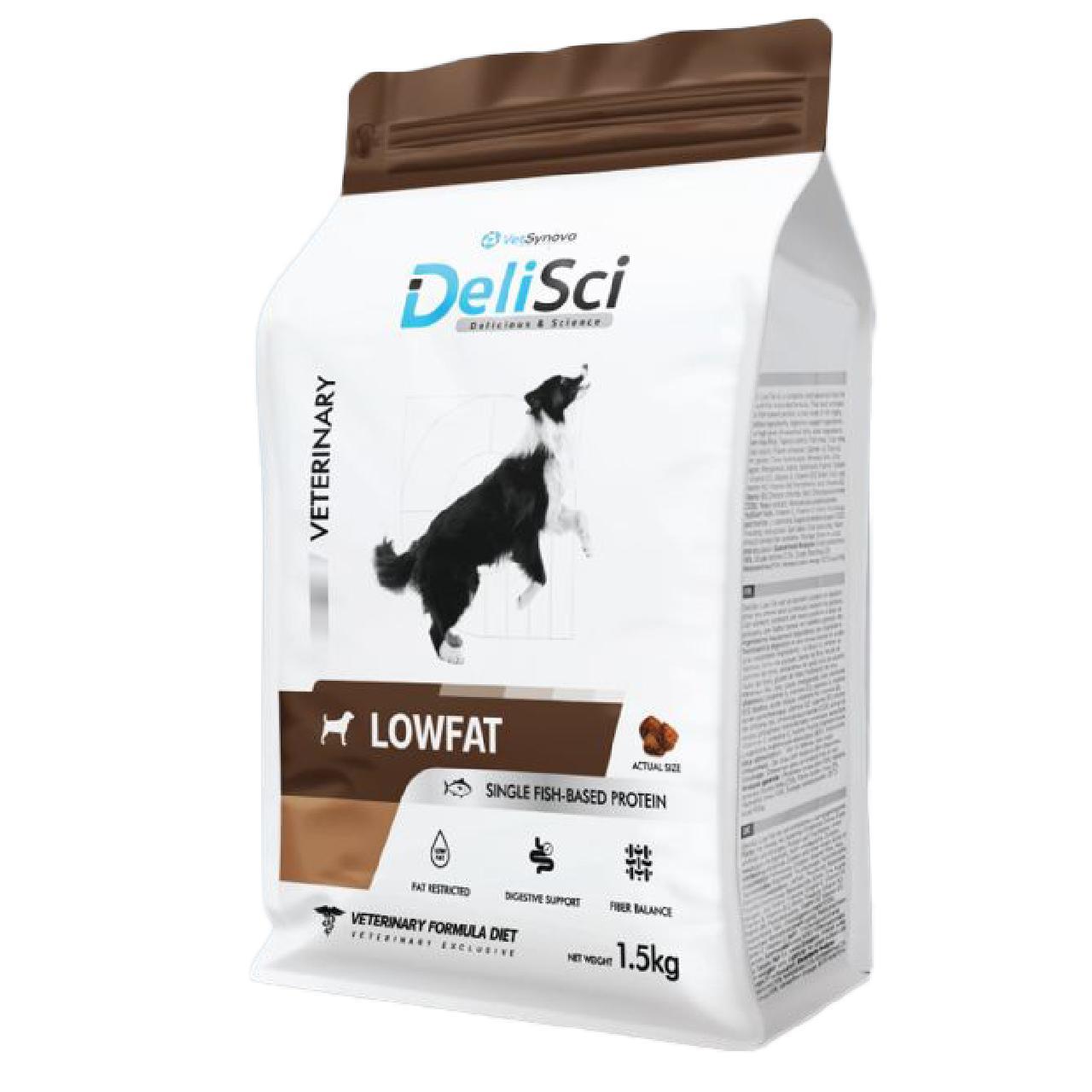DeliSci Low Fat อาหารเม็ดสุนัขสูตรไขมันต่ำ เหมาะสำหรับสุนัขทุกสายพันธุ์ ขนาด 450ก. (450g)
