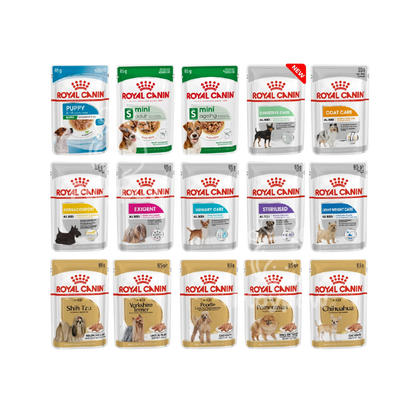 [ยกกล่อง 12 ซอง] Royal Canin อาหารเปียกสุนัข สูตรเฉพาะสำหรับสุนัข ขนาด 85 กรัม