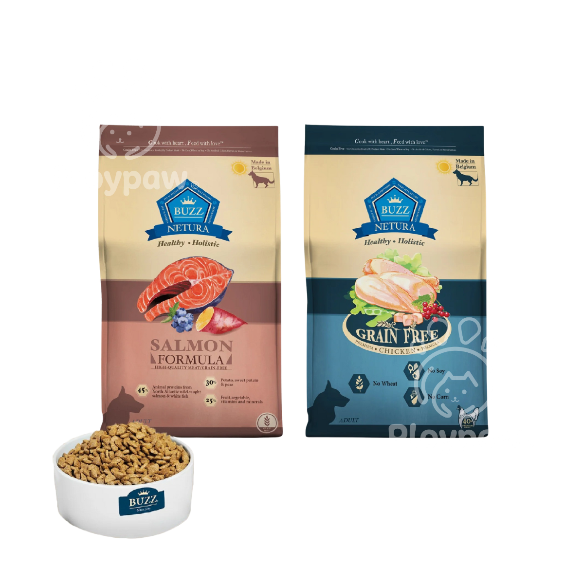 [ยกกระสอบ 10kg.] Buzz Netura Holistic อาหารสุนัข โฮลิสติก เกรนฟรี บัซซ์ สำหรับสุนัขทุกสายพันธุ์ ขนาด 800 กรัม