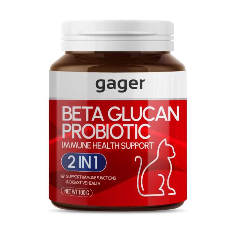 Gager ผงเบต้ากลูแคน+โปรไบโอติค กาเจอร์ วิตามินแมว 2in1 กลิ่นปลา