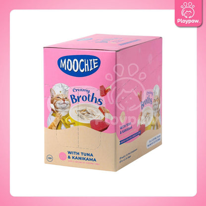 [ยกกล่อง 16 ซอง] Moochie Creamy Broths ซุปมูชี่ น้ำซุปแมว อาหารแมว ครีมมี่ซุปแมว ขนาด 40 กรัม(g.)