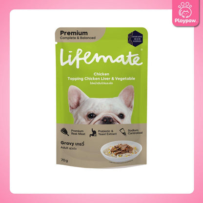 [ยกโหล 12 ซอง] Lifemate Dog Wet Food Pouch อาหารเปียกสุนัข ไลฟ์เมท สูตร Complete & Balanced สารอาหารครบถ้วน ขนาดซอง 70 กรัม(g.)