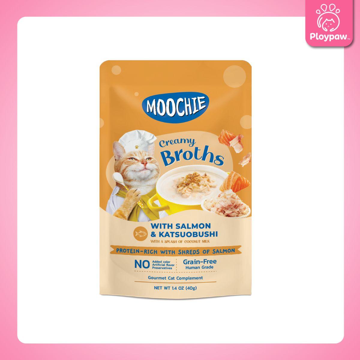 [ยกลัง 64 ซอง] Moochie Creamy Broths ซุปมูชี่ น้ำซุปแมว อาหารแมว ครีมมี่ซุปแมว ขนาด 40 กรัม(g.)
