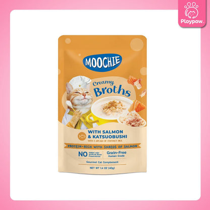 [ยกลัง 64 ซอง] Moochie Creamy Broths ซุปมูชี่ น้ำซุปแมว อาหารแมว ครีมมี่ซุปแมว ขนาด 40 กรัม(g.)