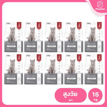 Petheria [ยกลัง 10 ถุง*1.5kg] อาหารแมวเพ็ทเทอเรีย โปรตีนจากปลา บำรุงขนสวย ลูบไม่ติดมือ ขนาด 1.5 กก. 12 สูตร