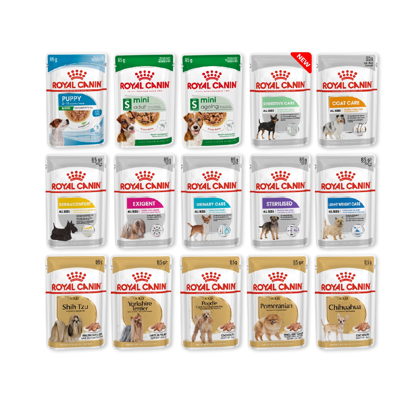 [ยกกล่อง 12 ซอง] Royal Canin อาหารเปียกสุนัข สูตรเฉพาะสำหรับสุนัข ขนาด 85 กรัม