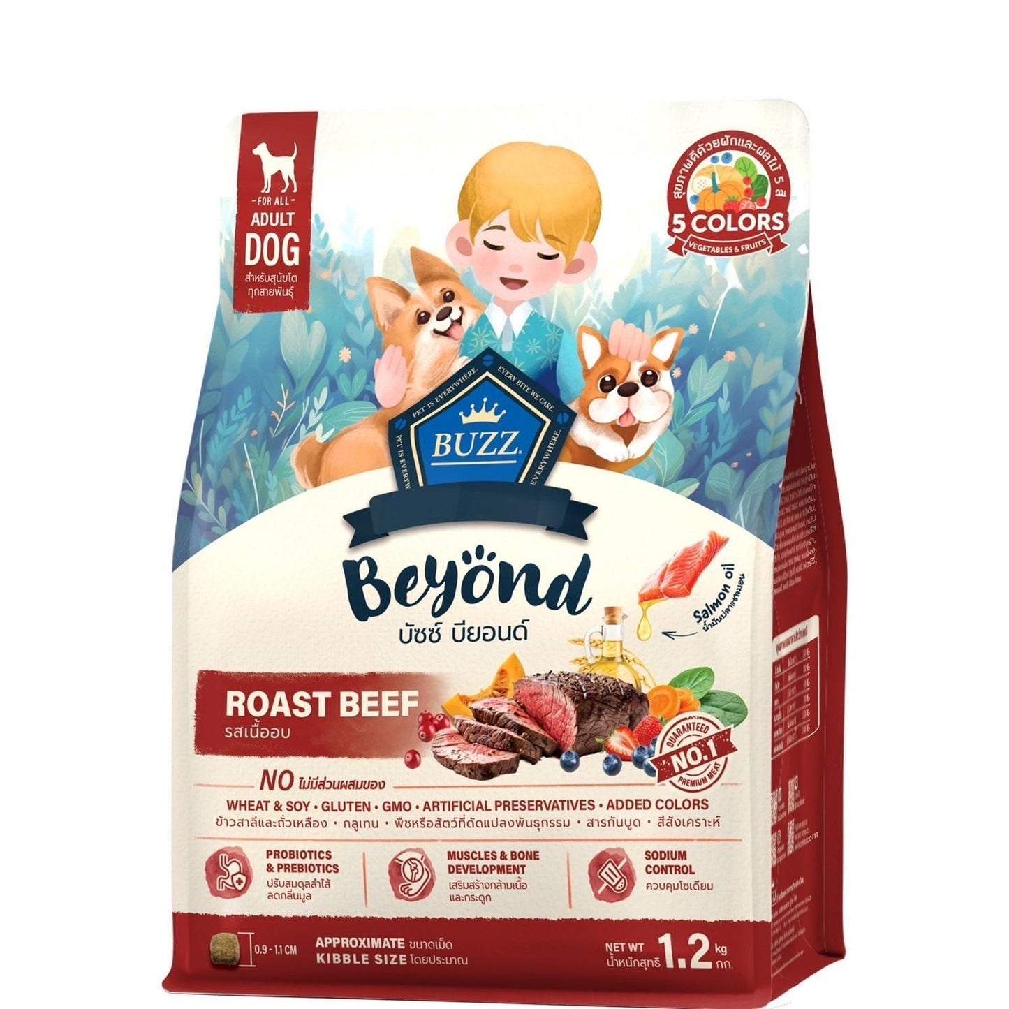 [สุนัข 1 กก.] Buzz Beyond อาหารสุนัขบัซซ์ บียอนด์ ขนาด 1 - 1.2 กก.(1-1.2kg) Premium + Gluten Free NON GMO อาหาร  ลูกสุนัข