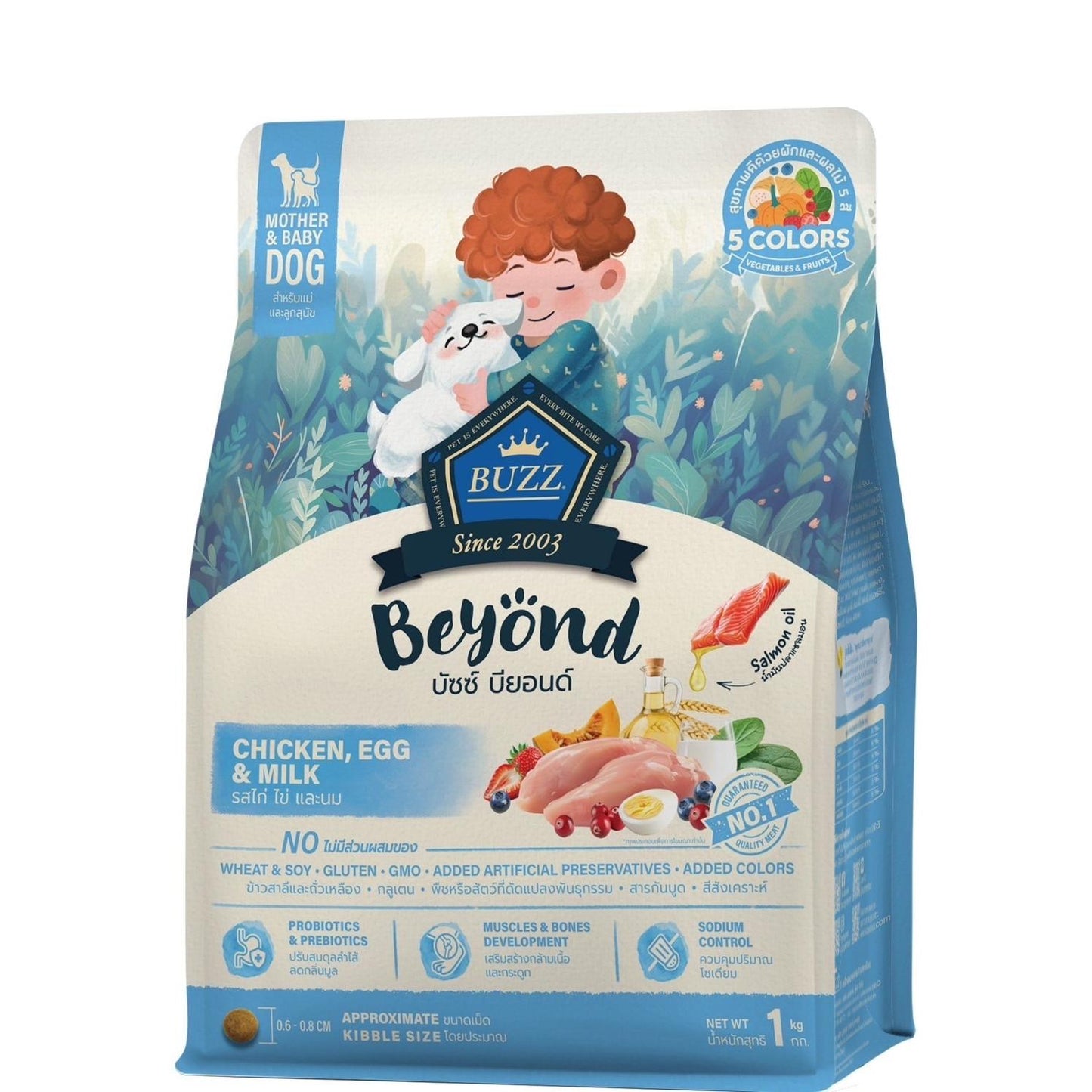 [สุนัข 1 กก.] Buzz Beyond อาหารสุนัขบัซซ์ บียอนด์ ขนาด 1 - 1.2 กก.(1-1.2kg) Premium + Gluten Free NON GMO อาหาร  ลูกสุนัข