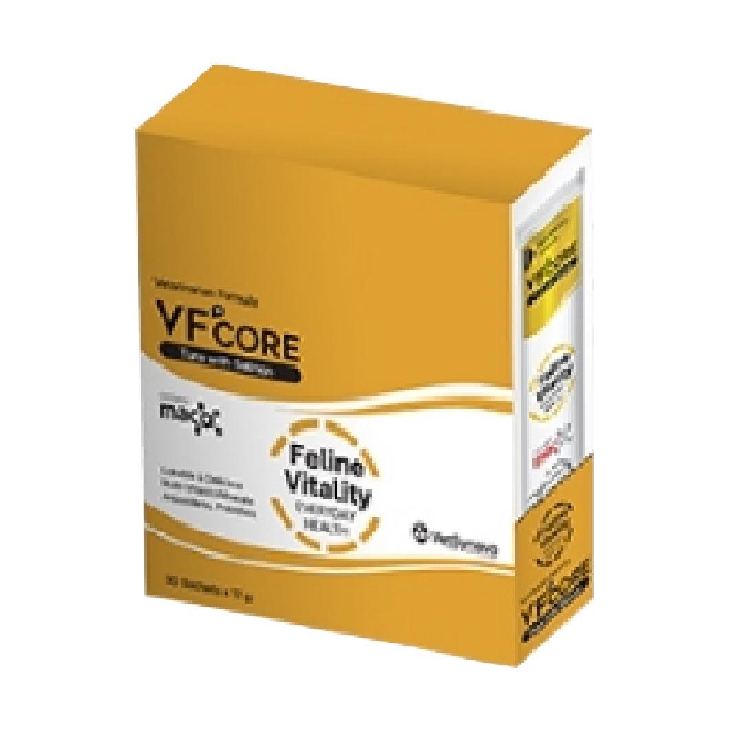 [ยกกล่อง 30 ซอง] VF+ Core ขนมแมวเลีย วีเอฟพลัสคอร์ วิตามินรูปแบบแมวเลีย ขนาดซอง 12 กรัม