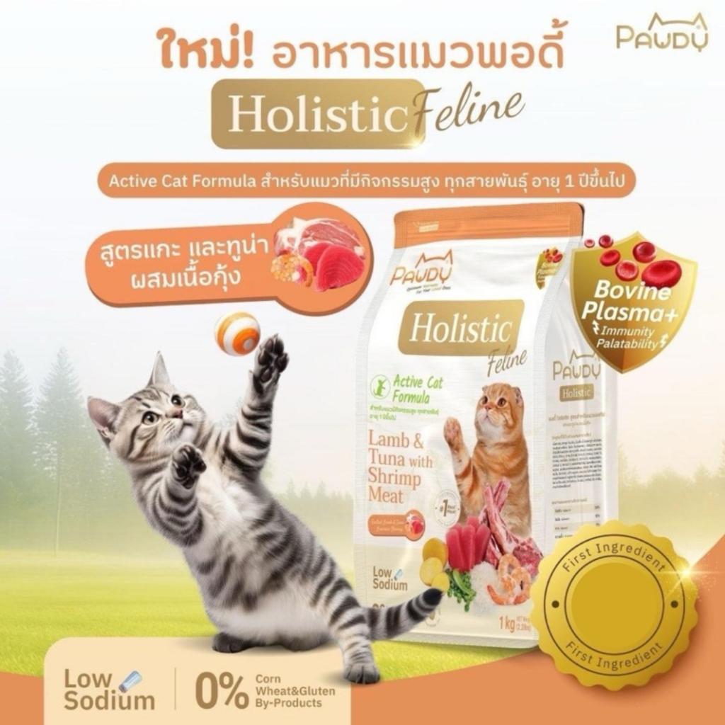 [1kg.] Pawdy Holistic อาหารเม็ดแมว พอดี้ เกรดพรีเมี่ยม โฮลิสติก ขนาด 1 กิโลกรัม(kg.)