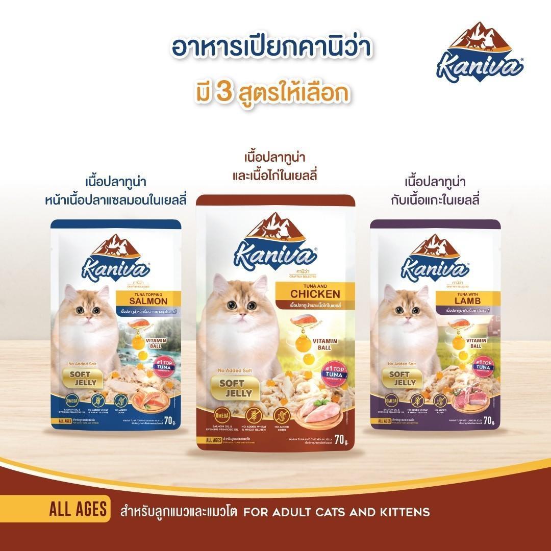 [ยกโหล 12 ซอง] Kaniva Pouch อาหารเปียกแมว คานิว่า แบบซอง ขนาด 70 กรัม(g.)