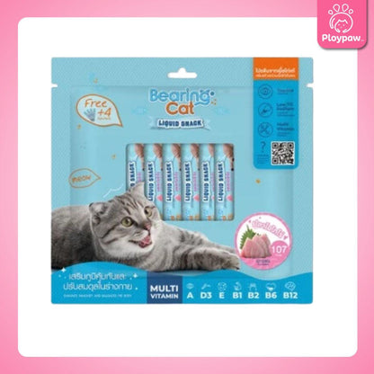 [แพ็คใหญ่ 20 ซอง สุดคุ้ม!] BEARING Cat Liquid Snack ขนมแมวเลีย ขนาดซอง 15 กรัม(g.) จำนวน 20 ซอง