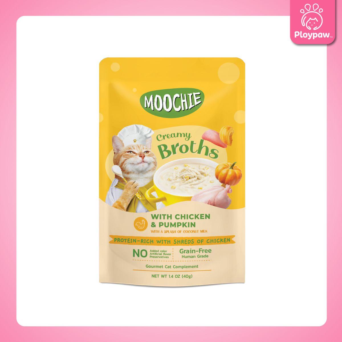 [ยกลัง 64 ซอง] Moochie Creamy Broths ซุปมูชี่ น้ำซุปแมว อาหารแมว ครีมมี่ซุปแมว ขนาด 40 กรัม(g.)