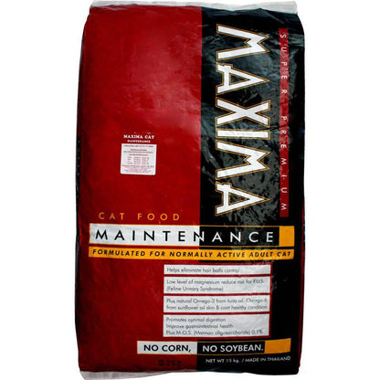 [ยกกระสอบ 15 กก.] Maxima Cat Food อาหารแมวแม็กซิม่า เกรดพรีเมี่ยม ไม่ผสมกระดูกป่น ขนาด 1 กก.(15Pcs.)