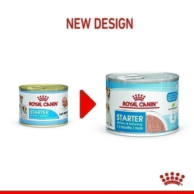 [ยกถาด 12 กระป๋อง] Royal Canin Starter Mousse อาหารเปียกแม่สุนัข ตั้งท้อง 6 สัปดาห์ขึ้นไป - ให้นม และ ลูกสุนัขหย่านม อายุ 1-2 เดือน (เนื้อมูส, Canned Dog Food, โรยัล คานิน) โรยัล