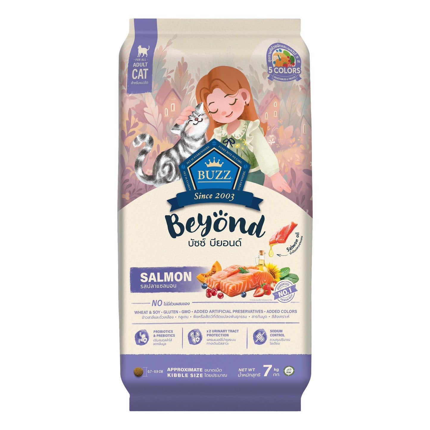 Buzz Beyond อาหารแมวบัซซ์ บียอนด์ ขนาด 7 กก.(7kg) Premium + Gluten Free + NON GMO