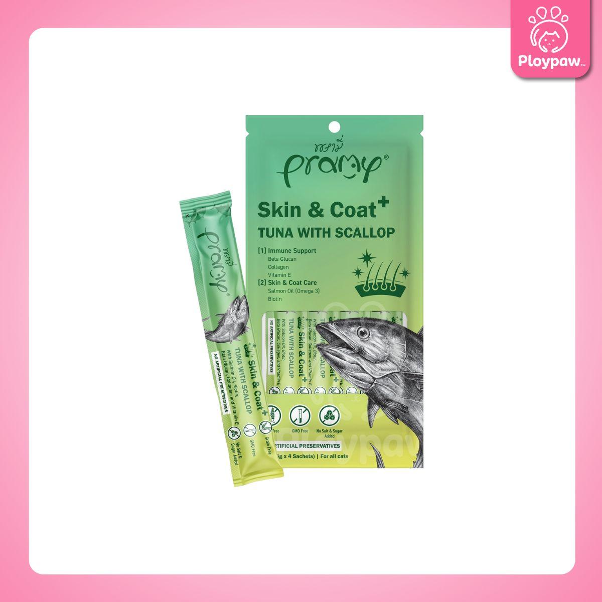[แพ็ค 4 ซอง] ขนมแมวเลีย พรามี่ สมูทตี้ Pramy Smoothie Creamy ขนาดซอง 14 กรัม(g.)