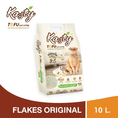[10L] Kasty แคสตี้ ทรายแมวเต้าหู้ธรรมชาติ ขนาด 10 ลิตร ปราศจากฝุ่น ทิ้งลงชักโครกได้