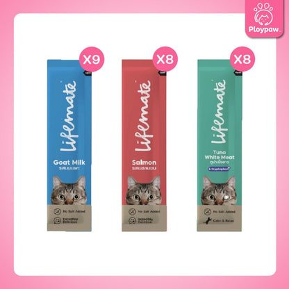 [ยกกล่อง 25 ซอง] Lifemate Cat Mousse Creamy ขนมแมวเลีย ไลฟ์เมท ขนาดซอง 12 กรัม(12g.)