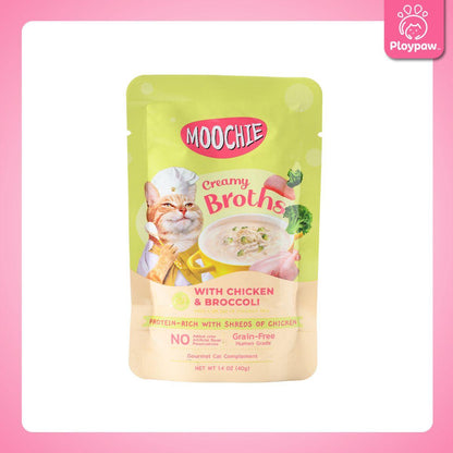 [ยกลัง 64 ซอง] Moochie Creamy Broths ซุปมูชี่ น้ำซุปแมว อาหารแมว ครีมมี่ซุปแมว ขนาด 40 กรัม(g.)