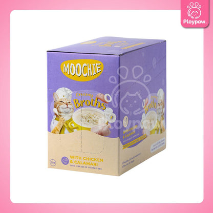 [ยกกล่อง 16 ซอง] Moochie Creamy Broths ซุปมูชี่ น้ำซุปแมว อาหารแมว ครีมมี่ซุปแมว ขนาด 40 กรัม(g.)
