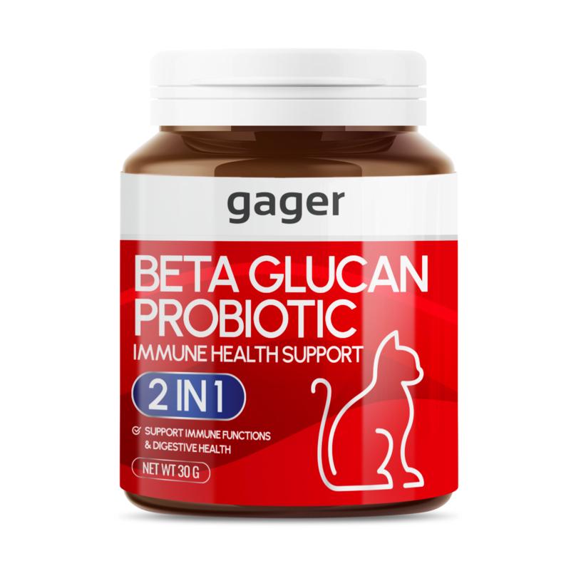 Gager ผงเบต้ากลูแคน+โปรไบโอติค กาเจอร์ วิตามินแมว 2in1 กลิ่นปลา