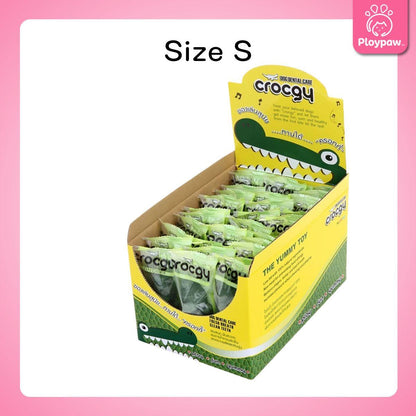 [ยกกล่อง 33 ชิ้น] CROCGY ขนมขัดฟัน สุนัข รูปจระเข้ ครอกกี้  ขนาด 18 กรัม 33 ชิ้น มี 4 รส