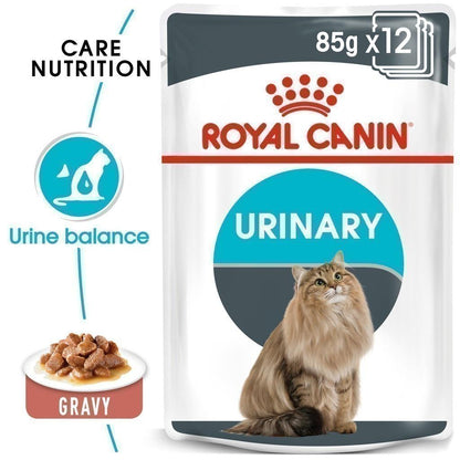[ยกกล่อง 12 ซอง] Royal Canin Urinary Care Pouch Gravy อาหารเปียกแมวโต ดูแลระบบทางเดินปัสสาวะ อายุ 12 เดือนขึ้นไป (ซอสเกรวี่, Wet Cat Food, โรยัล คานิน)