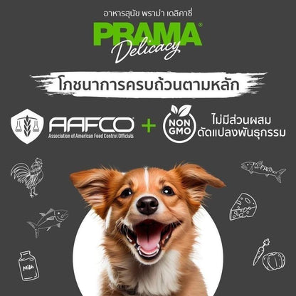 [ยกโหล 12 ซอง-โปรโมชั่นซื้อยกโหลแถม 1 ซอง] Prama อาหารเปียกสุนัข สูตร Complete and Balanced ขนาด 120 กรัม