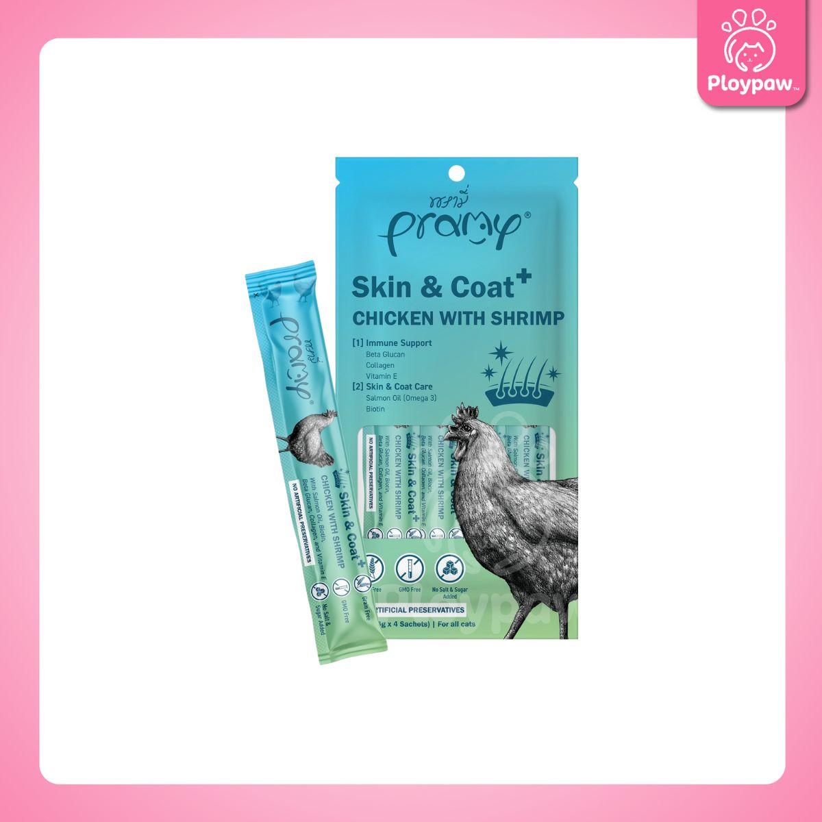 [แพ็ค 4 ซอง] ขนมแมวเลีย พรามี่ สมูทตี้ Pramy Smoothie Creamy ขนาดซอง 14 กรัม(g.)