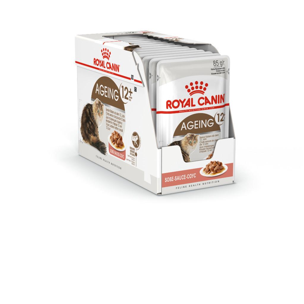 [ยกกล่อง 12 ซอง] Royal Canin Ageing 12+ Gravy อาหารเปียกแมวสูงวัย อายุ 12 ปีขึ้นไป(ซอสเกรวี่, Wet Cat Food, โรยัล คานิน)