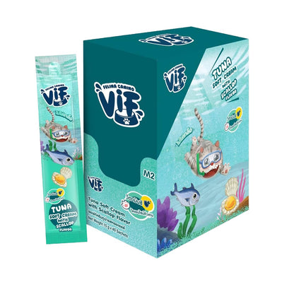 [ยกกล่อง 40 ซอง] Vif Soft Cream ขนมแมวเลียวิฟ ผลิตจากวัตถุดิบธรรมชาติ ไม่ใส่เกลือ ขนาดซอง 15 กรัม
