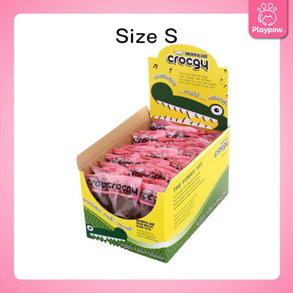 [ยกกล่อง 33 ชิ้น] CROCGY ขนมขัดฟัน สุนัข รูปจระเข้ ครอกกี้  ขนาด 18 กรัม 33 ชิ้น มี 4 รส