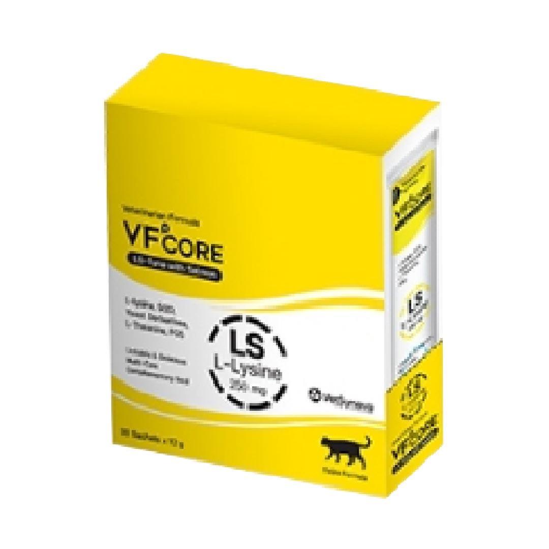 [ยกกล่อง 30 ซอง] VF+ Core ขนมแมวเลีย วีเอฟพลัสคอร์ วิตามินรูปแบบแมวเลีย ขนาดซอง 12 กรัม