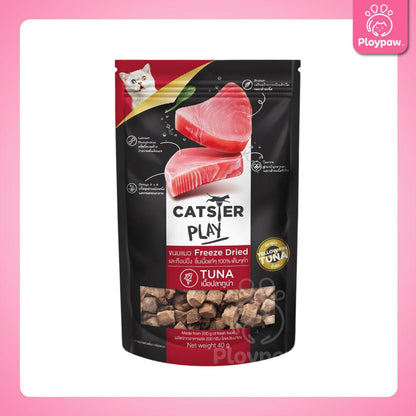 CATSTER PLAY Freeze Dried ขนมฟรีซดราย แคทส์เตอร์ เพลย์ /ขนมแมว/ขนมสัตว์เลี้ยง/ขนมขบเคี้ยวสำหรับแมว มี 3 ขนาดให้เลือก