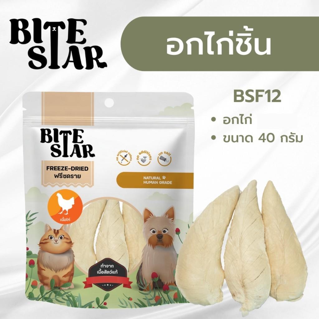 Bite Star Freeze Dried ขนมฟรีซดรายสำหรับสัตว์เลี้ยง ฟรีสดรายแมว ฟรีสดรายสุนัข ขนาดซอง 40-60 กรัม