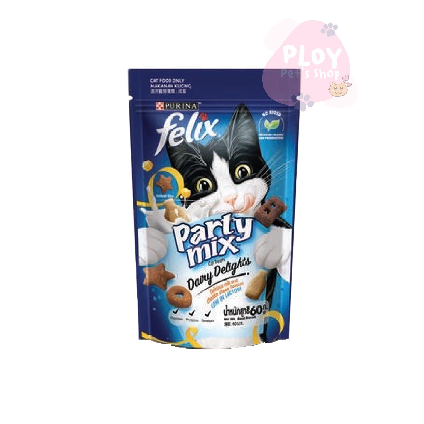 Felix Friskies Party Mix ขนมแมวเฟลิกซ์ ฟริสกี้ส์ ขนาด 50-60g/ซอง