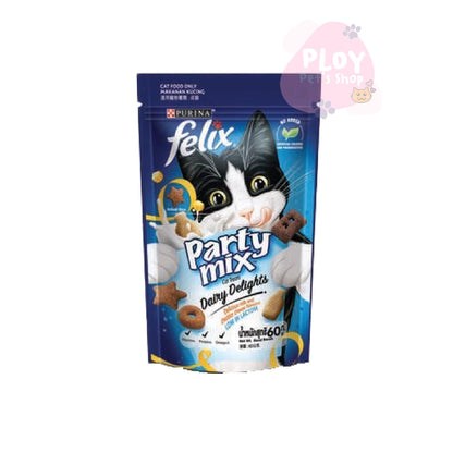 Felix Friskies Party Mix ขนมแมวเฟลิกซ์ ฟริสกี้ส์ ขนาด 50-60g/ซอง