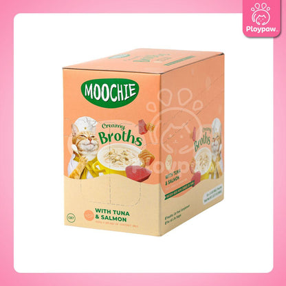 [ยกกล่อง 16 ซอง] Moochie Creamy Broths ซุปมูชี่ น้ำซุปแมว อาหารแมว ครีมมี่ซุปแมว ขนาด 40 กรัม(g.)