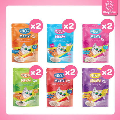 [ยกโหล 12 ซอง] Moochie Pouch มูชี่ อาหารเปียกแมว เพาซ์ 70 กรัม(g.)