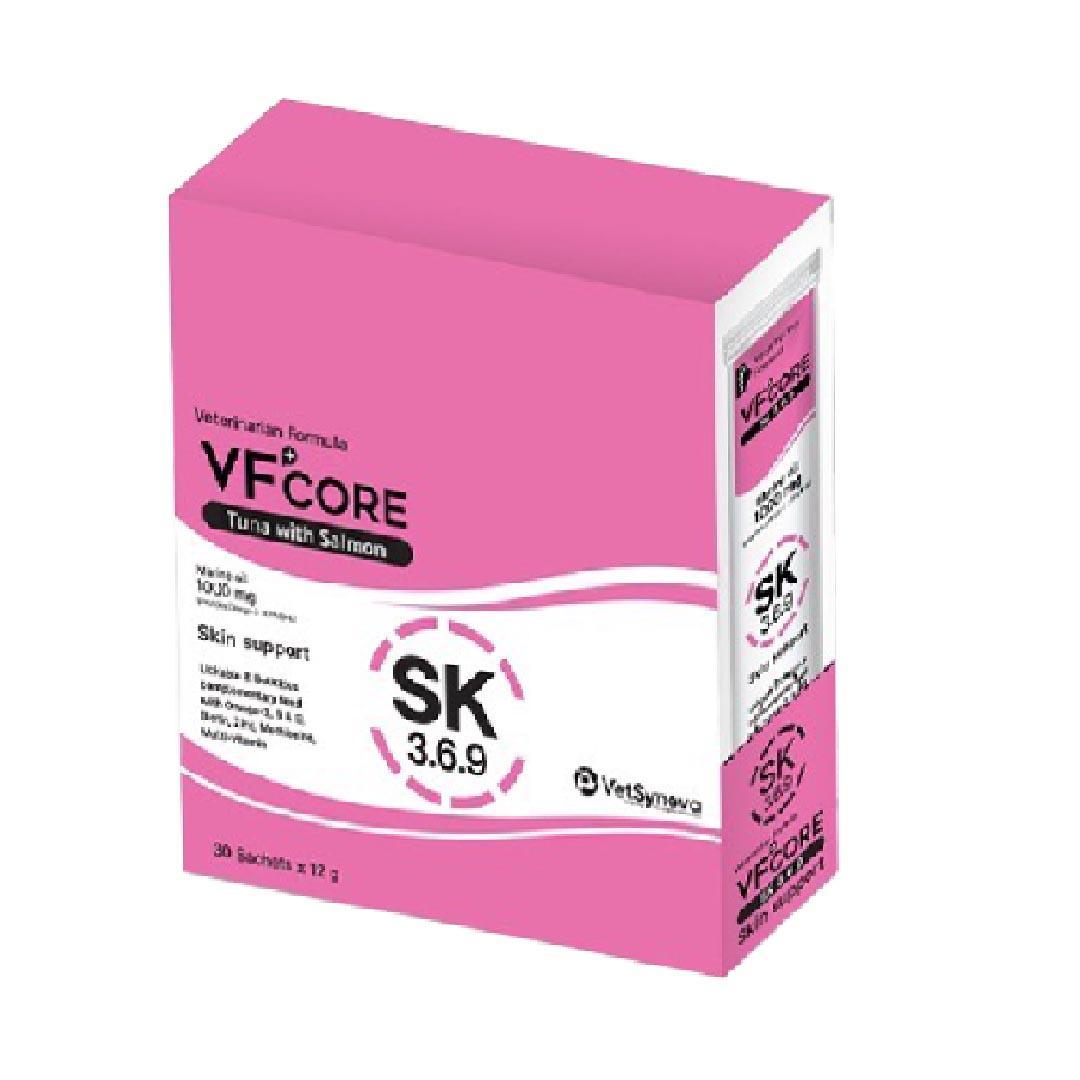 [ยกกล่อง 30 ซอง] VF+ Core ขนมแมวเลีย วีเอฟพลัสคอร์ วิตามินรูปแบบแมวเลีย ขนาดซอง 12 กรัม