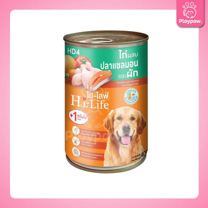 [ยกลัง 12 กระป๋อง] Hi-Life ไฮไลฟ์  อาหารเปียกสุนัข กระป๋อง ขนาด 400 กรัม(g.) [ กระป๋องบุบไม่รับเคลมทุกกรณี ]