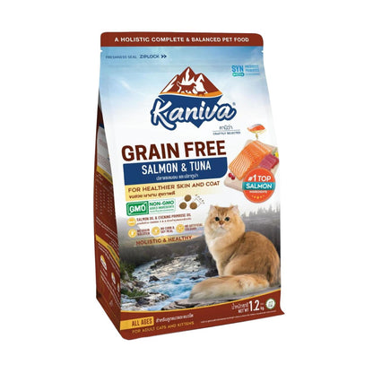 Kaniva Grain Free อาหารแมวคานิว่า สูตรเกรนฟรี โฮลิสติก Holistic&Balance ไม่มีส่วนผสม สำหรับทุกวัย บำรุงขนและผิวหนัง โซเดียมต่ำ ขนาด 1.2-1.3 กก. (1.2-1.3kg)