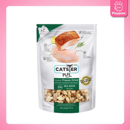 CATSTER PLAY Freeze Dried ขนมฟรีซดราย แคทส์เตอร์ เพลย์ /ขนมแมว/ขนมสัตว์เลี้ยง/ขนมขบเคี้ยวสำหรับแมว มี 3 ขนาดให้เลือก