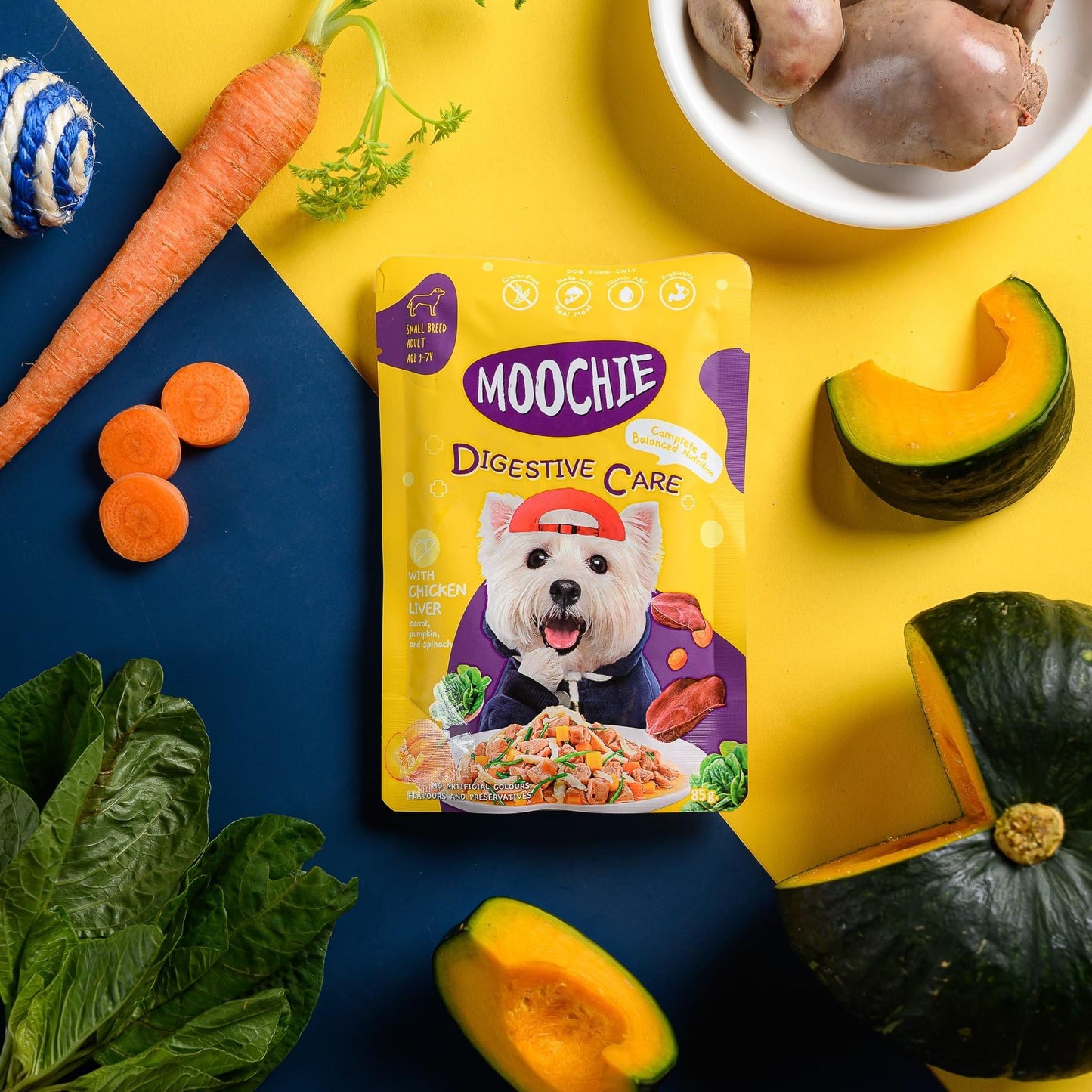 [ยกโหล 12 ซอง] Moochie อาหารเปียกสุนัข มูชี่ สูตร Complete&Balance Nutrition สารอาหารครบถ้วน ปราศจากธัญพืช ไมเ่ติมเกลือ สำหรับลูกสุนัขและสุนัขโต ขนาดซอง 85 กรัม(g.)