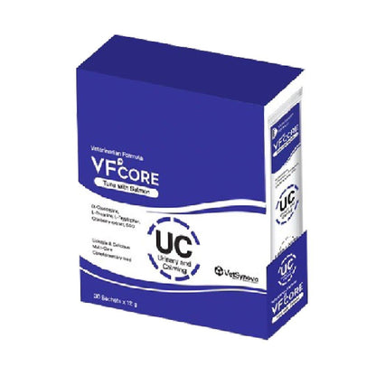 [ยกกล่อง 30 ซอง] VF+ Core ขนมแมวเลีย วีเอฟพลัสคอร์ วิตามินรูปแบบแมวเลีย ขนาดซอง 12 กรัม