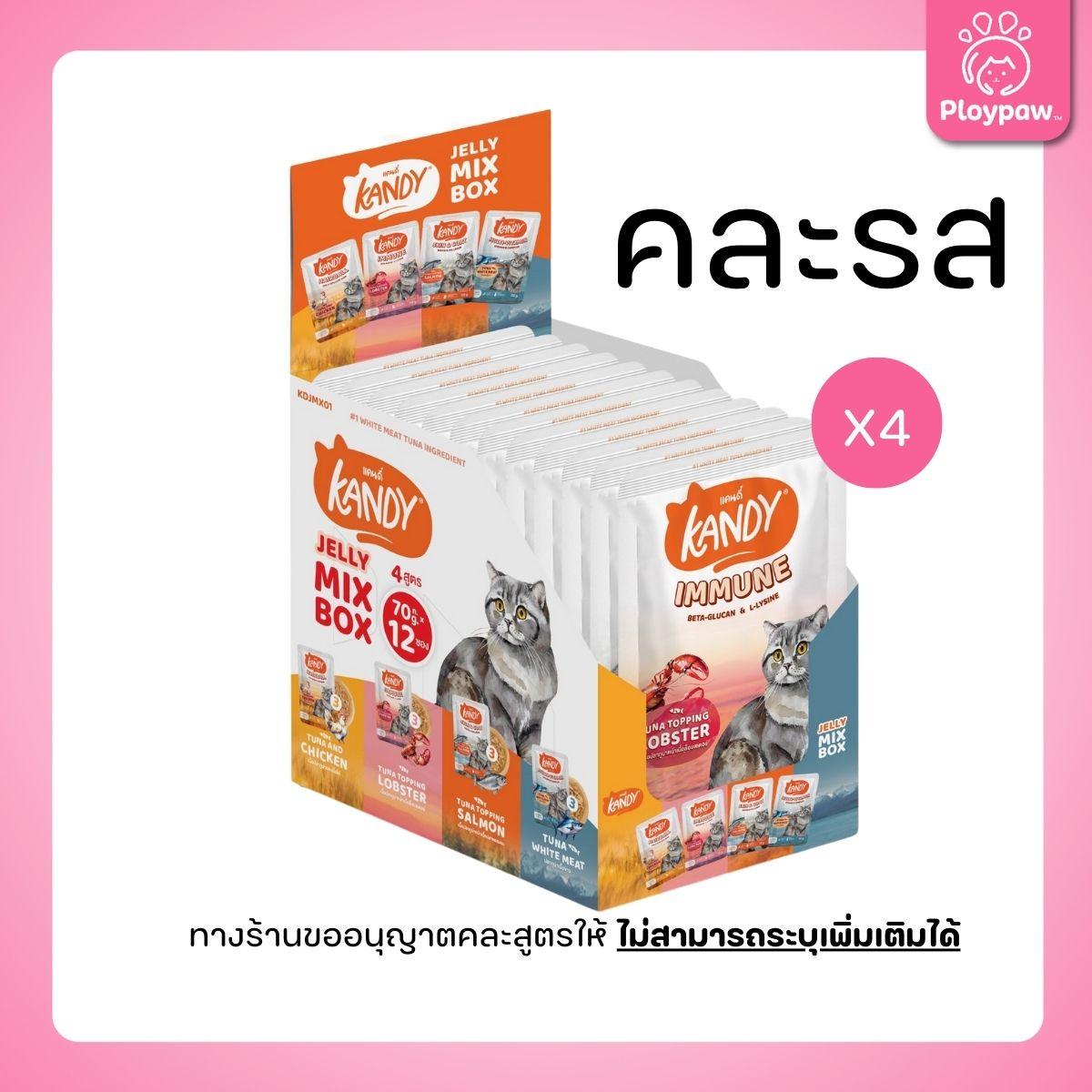 [ยกลัง 48 ซอง] Kandy Pouch อาหารเปียกแมว แคนดี้ ผลิตจากปลาเนื้อขาว ขนาดซอง 70 กรัม(g.)