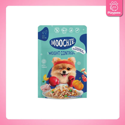 [ยกลัง 48 ซอง] Moochie อาหารเปียกสุนัข มูชี่ สูตร Complete&Balance Nutrition สารอาหารครบถ้วน ปราศจากธัญพืช ไมเ่ติมเกลือ สำหรับลูกสุนัขและสุนัขโต ขนาดซอง 85 กรัม(g.)